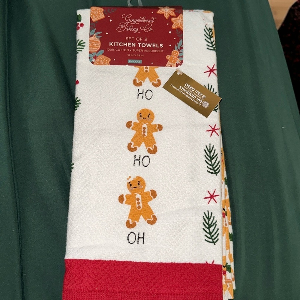 Christmas gingerbread kitchen towels